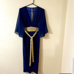 Beautiful sequin belted evening dress